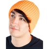 image:imageFunky Junque Mens Ribbed Knit Beanie Cable Fisherman Winter HatNeon Orange Beanie  Ribbed Knit