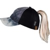 image:imageFunky Junque Messy Bun Ponytail Cap Distressed Trucker Baseball HatBlack Tie Dye