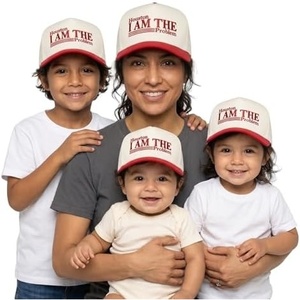image:imageFunky Junque Adult Infant Toddler amp Kid Vintage TwoTone Embroidered Trucker Hat 4 Pack Bundle  Houston I Am The Problem  RedBeige