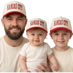 image:imageFunky Junque Adult Infant amp Kid Vintage TwoTone Embroidered Trucker Hat 3 Pack Bundle  Kansas City  RedBeige