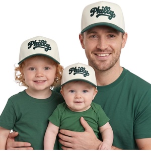 image:imageFunky Junque Adult Infant amp Toddler Vintage TwoTone Embroidered Trucker Hat 3 Pack Bundle  Philly Cursive  GreenBeige