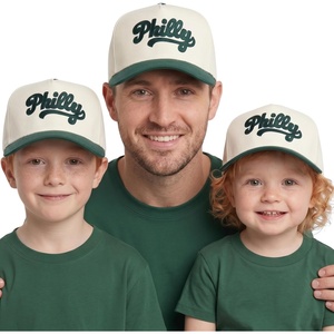 image:imageFunky Junque Adult Toddler amp Kid Vintage TwoTone Embroidered Trucker Hat 3 Pack Bundle  Philly Cursive  GreenBeige