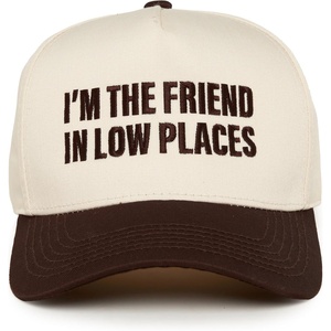 image:imageFunky Junque Adult Trucker Snapback Hat 2Tone Baseball CapIm the Friend in Low Places  BrownBeige