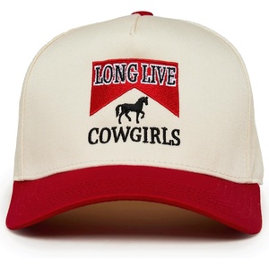image:imageFunky Junque Adult Trucker Snapback Hat 2Tone Baseball CapLong Live Cowgirls  RedBeige