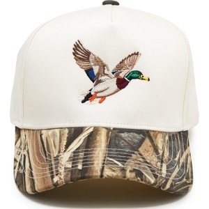 image:imageFunky Junque Adult Trucker Snapback Hat 2Tone Baseball CapMallard Duck  Wood CamoBeige