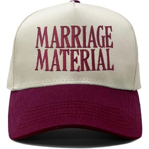 image:imageFunky Junque Adult Trucker Snapback Hat 2Tone Baseball CapMarriage Material  BurgundyBeige