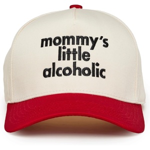 image:imageFunky Junque Adult Trucker Snapback Hat 2Tone Baseball CapMommys Little Alcoholic  RedBeige