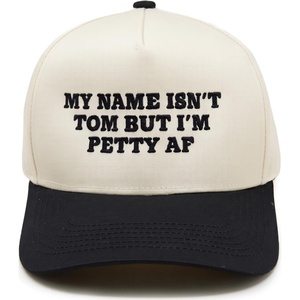 image:imageFunky Junque Adult Trucker Snapback Hat 2Tone Baseball CapMy Name Isnt Tom But Im Petty Af  BlackBeige