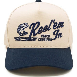 image:imageFunky Junque Adult Trucker Snapback Hat 2Tone Baseball CapReel Em in  NavyBeige