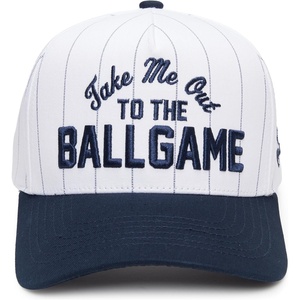 image:imageFunky Junque Adult Trucker Snapback Hat 2Tone Baseball CapTake Me Out to the Ball Game  Pinstripe NavyWhite