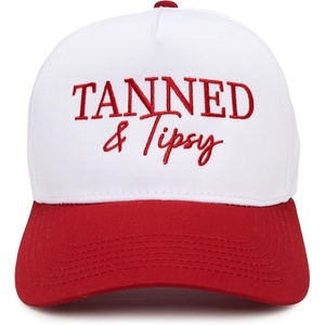 image:imageFunky Junque Adult Trucker Snapback Hat 2Tone Baseball CapTanned  Tipsy  RedWhite