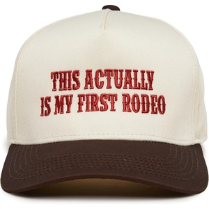 image:imageFunky Junque Adult Trucker Snapback Hat 2Tone Baseball CapThis Actually is My First Rodeo  BrownBeige