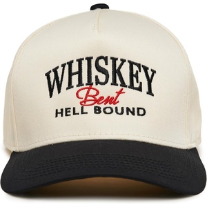 image:imageFunky Junque Adult Trucker Snapback Hat 2Tone Baseball CapWhiskey Bent Hell Bound  BlackBeige