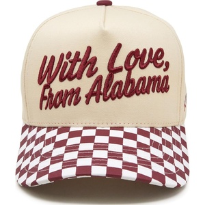 image:imageFunky Junque Adult Trucker Snapback Hat 2Tone Baseball CapWith Love  from Alabama  Checker Print  BurgundyBeige