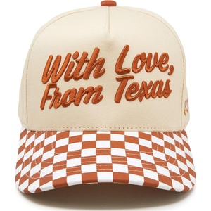 image:imageFunky Junque Adult Trucker Snapback Hat 2Tone Baseball CapWith Love  from Texas  Checker Print  OrangeBeige