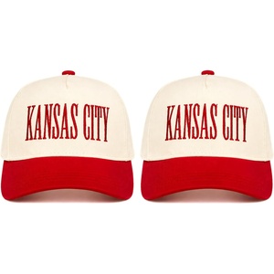 image:imageFunky Junque Infant amp Kid Vintage TwoTone Embroidered Trucker Hat 2 Pack Bundle  Kansas City  RedBeige