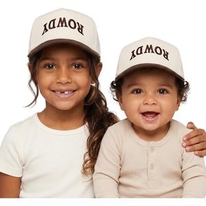 image:imageFunky Junque Infant amp Kid Vintage TwoTone Embroidered Trucker Hat 2 Pack Bundle  Rowdy Upside Down  BeigeBrown