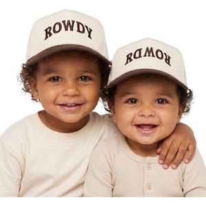 image:imageFunky Junque Infant amp Toddler Vintage TwoTone Embroidered Trucker Hat 2 Pack Bundle  Rowdy Upside Down  BeigeBrown
