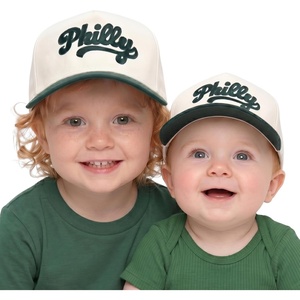 image:imageFunky Junque Infant amp Toddler Vintage TwoTone Embroidered Trucker Hat 2 Pack Bundle Philly Cursive  GreenBeige