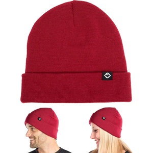 image:imageFunky Junque Knit Beanie  Soft Winter Hat amp Skull Cap Toboggan for Men and Women Warm Stretchy Cold Weather HatsBurgundy