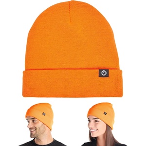 image:imageFunky Junque Knit Beanie  Soft Winter Hat amp Skull Cap Toboggan for Men and Women Warm Stretchy Cold Weather HatsNeon Orange