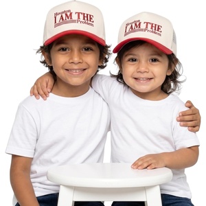 image:imageFunky Junque Toddler amp Kid Vintage TwoTone Embroidered Trucker Hat 2 Pack Bundle Houston I Am The Problem  RedBeige