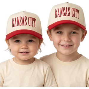 image:imageFunky Junque Toddler amp Kid Vintage TwoTone Embroidered Trucker Hat 2 Pack Bundle Kansas City  RedBeige