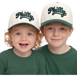 image:imageFunky Junque Toddler amp Kid Vintage TwoTone Embroidered Trucker Hat 2 Pack Bundle Philly Cursive  GreenBeige