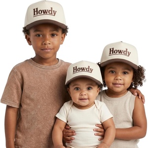 image:imageFunky Junque Vintage Infant Todder amp Kid TwoTone Embroidered Trucker Hat 3 Pack Bundle Howdy  BrownBeige