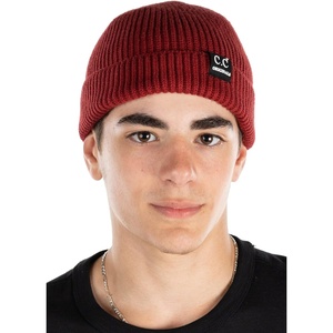 image:imageFunky Junque Winter Fisherman Beanie Mens Short Cuffed SkullcapBurgundy  Solid