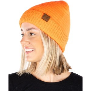 image:imageFunky Junque Womens Cozy Winter Beanie  Ultra Soft Knit Boucle Hat  Warm amp StylishNeon Orange  No Pom