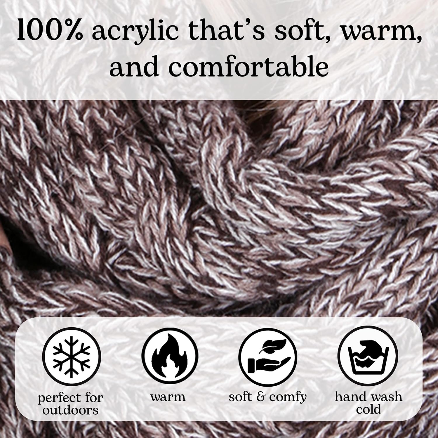 image:imageFunky Junque Infinity Scarf for Women  Oversized Chunky Winter Scarf Colorful Fall Scarves Soft Sweater Wrap Cozy StyleAn Espresso Brown Tricolor Mix