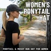 image:imageFunky Junque Criss Cross Ponytail Baseball Cap for Women  Messy Bun Hat with Side Button Distressed amp Solid Styles1  Black