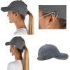 image:imageFunky Junque Criss Cross Ponytail Baseball Cap for Women  Messy Bun Hat with Side Button Distressed amp Solid Styles2 Pack Grey  Camo Black