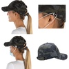 image:imageFunky Junque Criss Cross Ponytail Baseball Cap for Women  Messy Bun Hat with Side Button Distressed amp Solid Styles2 Pack Grey  Camo Black