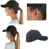 image:imageFunky Junque Criss Cross Ponytail Baseball Cap for Women  Messy Bun Hat with Side Button Distressed amp Solid Styles4 Pack Black  Grey  Camo Black   Camo Grey