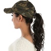 image:imageFunky Junque Criss Cross Ponytail Baseball Cap for Women  Messy Bun Hat with Side Button Distressed amp Solid StylesCamo Olive