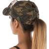 image:imageFunky Junque Criss Cross Ponytail Baseball Cap for Women  Messy Bun Hat with Side Button Distressed amp Solid StylesCamo Olive