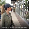 image:imageFunky Junque Criss Cross Ponytail Baseball Cap for Women  Messy Bun Hat with Side Button Distressed amp Solid StylesCharcoal