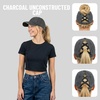 image:imageFunky Junque Criss Cross Ponytail Baseball Cap for Women  Messy Bun Hat with Side Button Distressed amp Solid StylesCharcoal