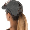 image:imageFunky Junque Criss Cross Ponytail Baseball Cap for Women  Messy Bun Hat with Side Button Distressed amp Solid StylesCharcoal
