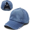 image:imageFunky Junque Criss Cross Ponytail Baseball Cap for Women  Messy Bun Hat with Side Button Distressed amp Solid StylesDenim