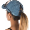 image:imageFunky Junque Criss Cross Ponytail Baseball Cap for Women  Messy Bun Hat with Side Button Distressed amp Solid StylesDenim