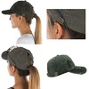 image:imageFunky Junque Criss Cross Ponytail Baseball Cap for Women  Messy Bun Hat with Side Button Distressed amp Solid StylesForest Green