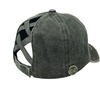 image:imageFunky Junque Criss Cross Ponytail Baseball Cap for Women  Messy Bun Hat with Side Button Distressed amp Solid StylesForest Green
