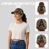 image:imageFunky Junque Criss Cross Ponytail Baseball Cap for Women  Messy Bun Hat with Side Button Distressed amp Solid StylesLeopard