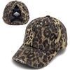 image:imageFunky Junque Criss Cross Ponytail Baseball Cap for Women  Messy Bun Hat with Side Button Distressed amp Solid StylesLeopard