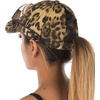 image:imageFunky Junque Criss Cross Ponytail Baseball Cap for Women  Messy Bun Hat with Side Button Distressed amp Solid StylesLeopard