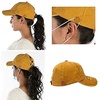 image:imageFunky Junque Criss Cross Ponytail Baseball Cap for Women  Messy Bun Hat with Side Button Distressed amp Solid StylesMustard