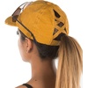 image:imageFunky Junque Criss Cross Ponytail Baseball Cap for Women  Messy Bun Hat with Side Button Distressed amp Solid StylesMustard